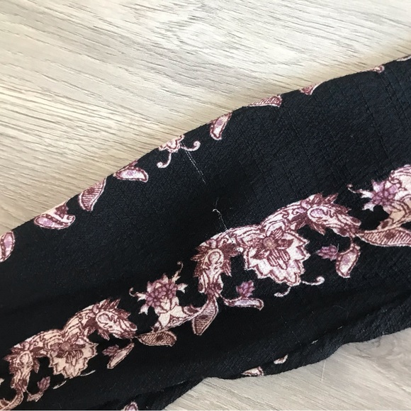 Free People Black Geometric Mini Dress Long Sleeve Open Back, XS, Festival Dress - Picture 9 of 13